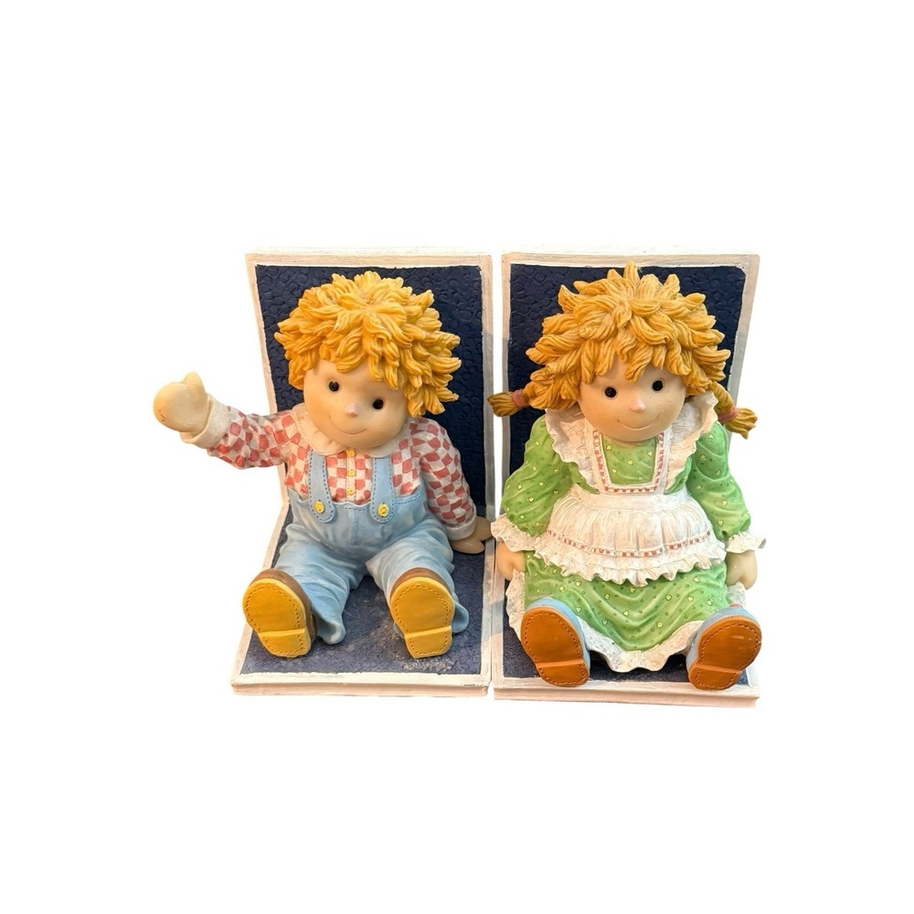 Silvestri Handcrafted Resin Bookends Boy and Girl Nursery Decor Vintage Style‎